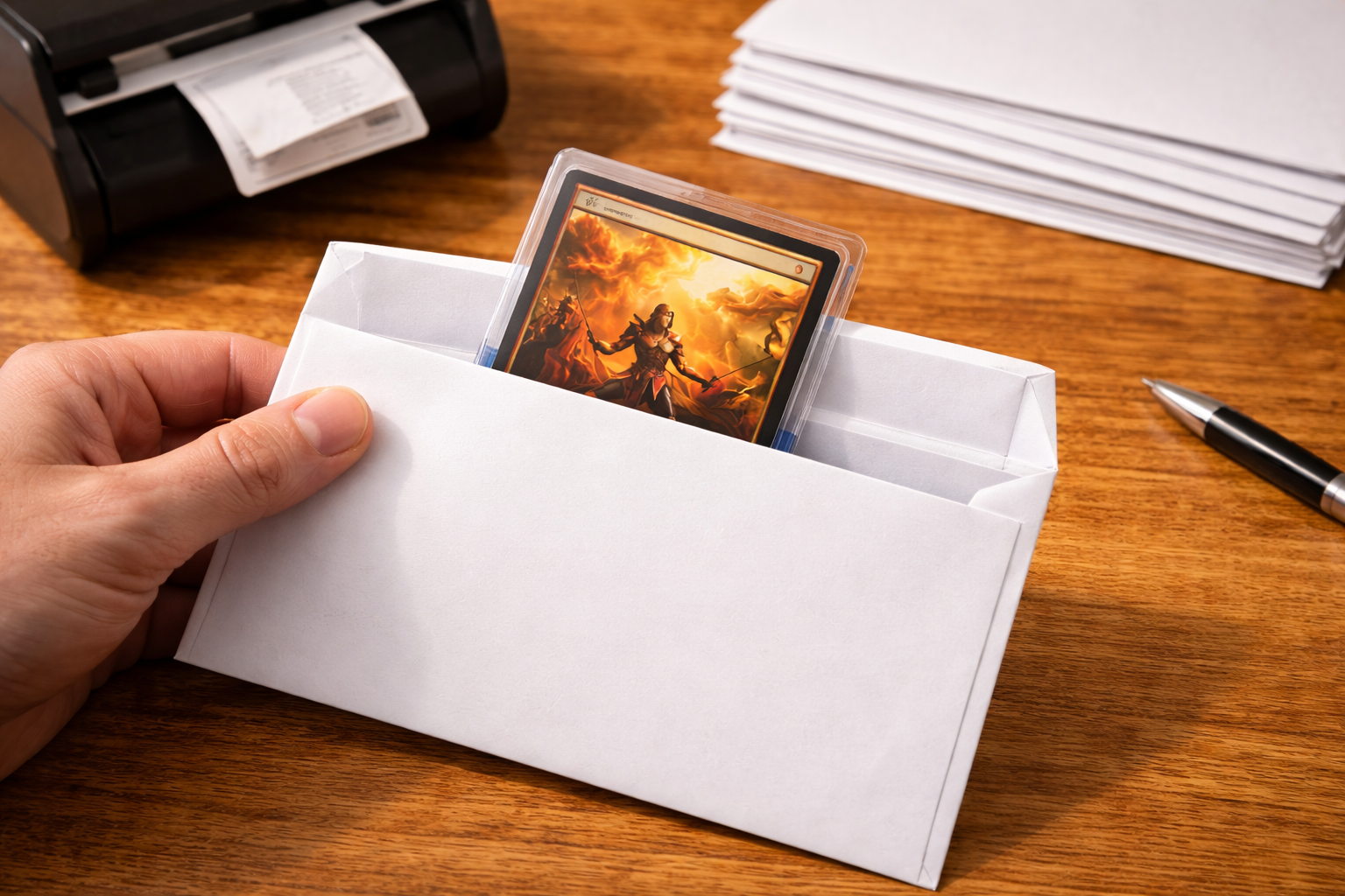 Shipping a single trading card in a plain white envelope using eBay Standard Envelope