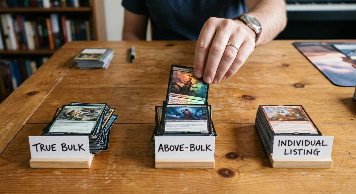 The Gathering cards into value tiers to avoid MTG selling mistakes