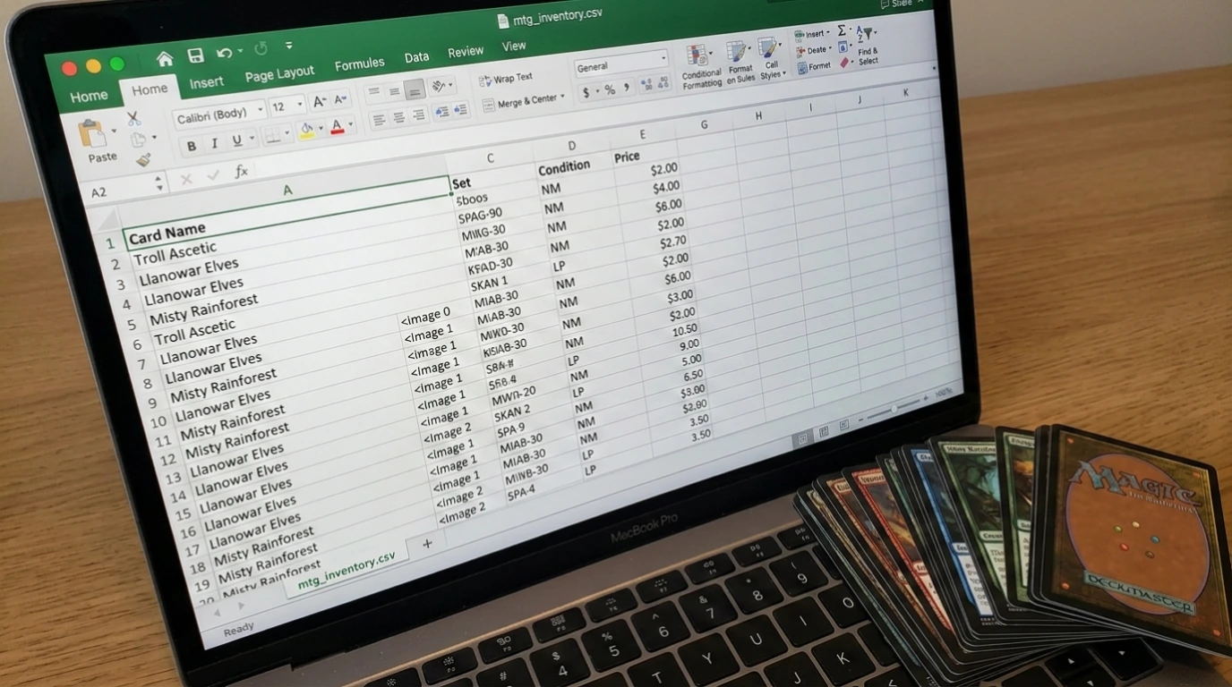 CSV spreadsheet for bulk listing Magic: The Gathering cards on eBay