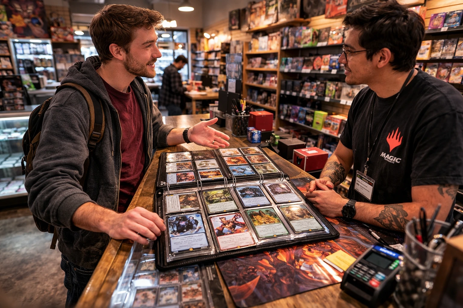 Selling a trading card collection at a local game store buylist counter