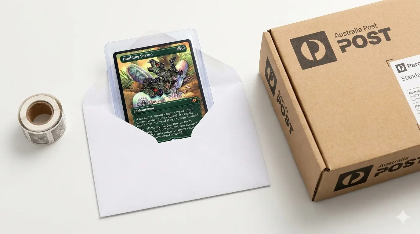 Shipping trading cards from Australia using Australia Post with penny sleeves and toploaders