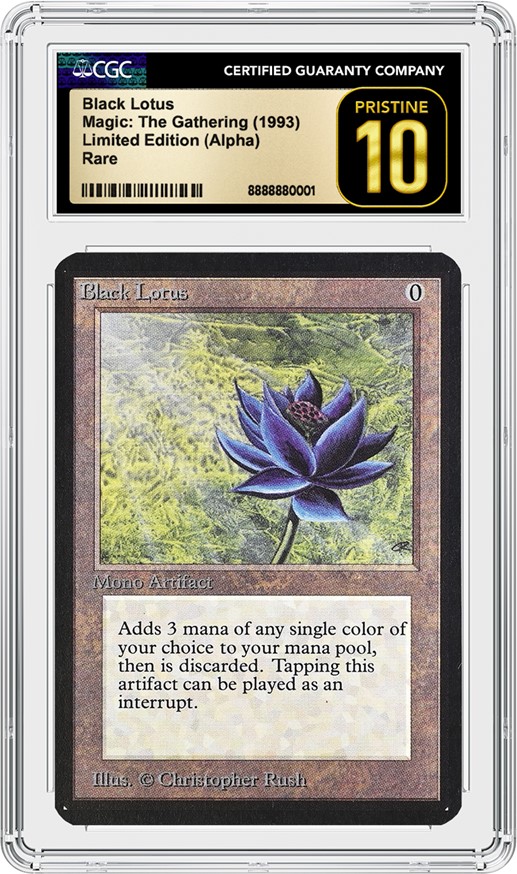 Alpha Black Lotus Magic the Gathering card, one of the most expensive magic the gathering cards ever sold at $3 million