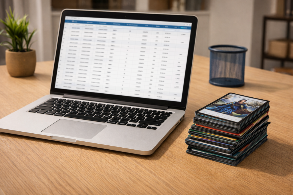 Using a CSV bulk listing tool to list hundreds of magic cards on eBay quickly