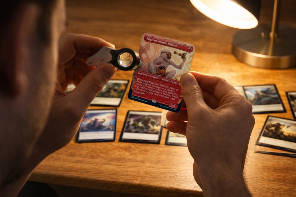 How to spot fake Magic the Gathering cards using a jeweler's loupe and light test