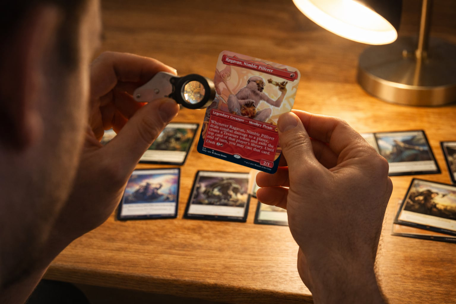 How to spot fake Magic the Gathering cards using a jeweler's loupe and light test