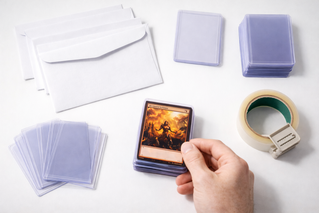 Shipping supplies used to sell MTG cards individually on eBay after buying bulk