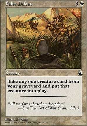 False Defeat from Portal Three Kingdoms, a $13 to $20 common valued for its extreme rarity